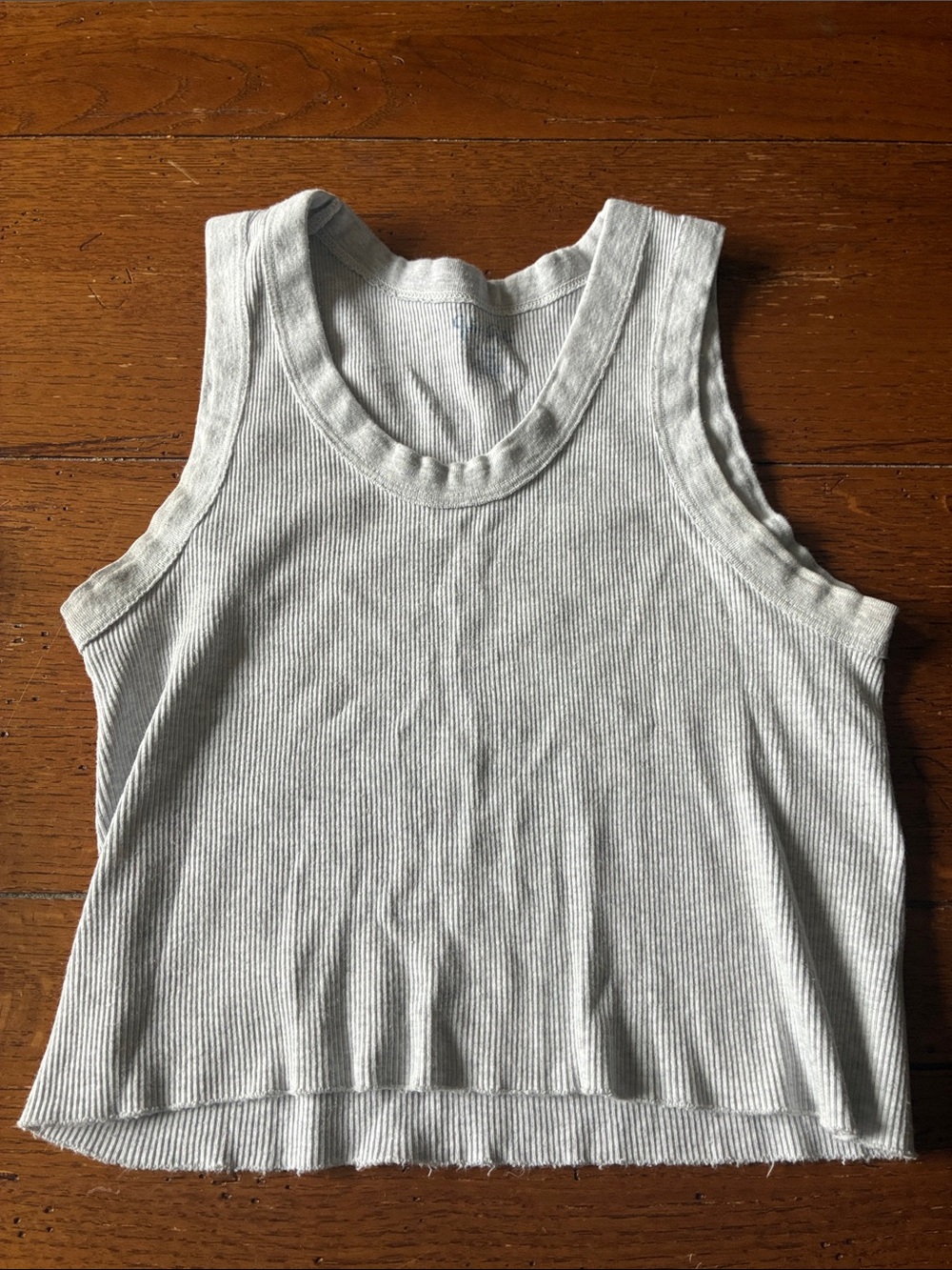 Brandy Melville Gray Ribbed Scoop Tank